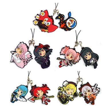 Ultimate Madoka, etc. Puella Magi Madoka Magica The Movie Rebellion Ichiban Kuji Premium Rubber Charm Kyun Chara Illustrations Prize I All 5 Types Set Key Chain [USED]
