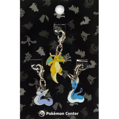 Dratini Dragonair Dragonite Pokemon Johto Pokedex Metal Charm Pokemon Center Limited Set of 3 Charm [USED]
