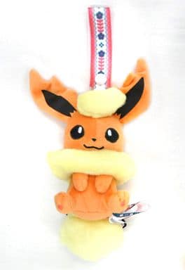 Flareon Pokemon XY I Love Eevee Big Stuffed Toy that Can Be Attached To Bag 2 Mascot [USED]