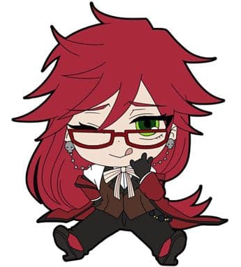 Grell Sutcliff Black Butler: Book of Murder Petanko Trading Rubber Strap Key Chain [USED]