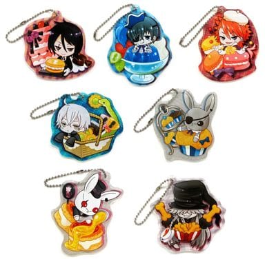 Sebastian Michaelis, etc. Black Butler: Book of Circus Ichiban Kuji Sono Shitsuji Shinmyo Plate Key Chain Prize I All 7 Types Key Chain [USED]