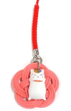 Nyanko-sensei Kagome Knot Natsume's Book of Friends Nyanko-sensei Good Luck Knot String Netsuke Key Chain [USED]