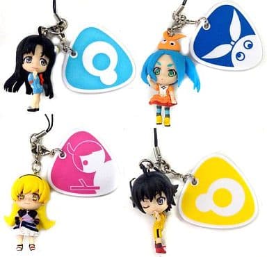 Karen Araragi, etc. Tsukimonogatari Ichiban Kuji Premium Kyun Character Accent Strap Prize I All 4 Types Set Key Chain [USED]