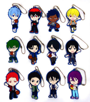 Tetsuya Kuroko, etc. Kuroko's Basketball Ichiban Kuji Let's Do Street Basket! Kyun Chara Illustrations Rubber Mascot Set Double Chance Campaign Key Ring [USED]