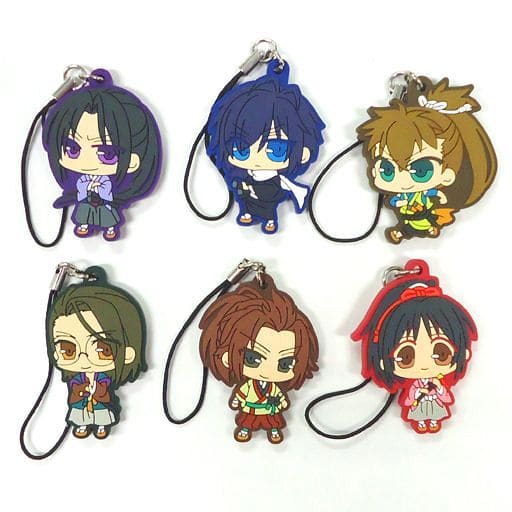 Toshizo Hijikata, etc. Hakuouki: Kyoto Winds Newly Drawn Chibi Character Rubber Charm animate Limited PS Vita Software Bundled Bonus Set of 6 Key Chain [USED]