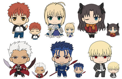 Shiro Emiya, etc. Fate/stay night: Unlimited Blade Works Pikutamu! All 6 Types Set Key Chain [USED]