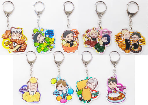 Kotaro Bokuto, etc. Haikyu!! Acrylic Food Key Chain 2 All 9 Types Set Key Chain [USED]