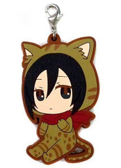 Mikasa Wildcat Forest Animals Attack on Titan: Junior High Ichiban Kuji Bunkasai no Maki Forest Animal Rubber Mascot Prize G Key Chain [USED]