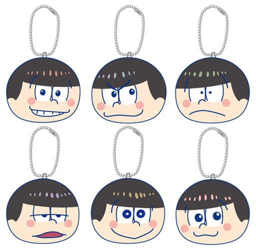 Osomatsu, etc. Mr. Osomatsu Omanjuu Niginigi Mascot All 6 Types Set Key Ring [USED]