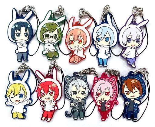Gaku Yaotome, etc. IDOLiSH7 Ichiban Kuji Rubber Charm Prize J All 10 Types Set Key Chain [USED]