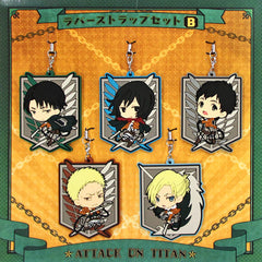 Levi, etc. Attack on Titan Rubber Strap Set B Attack on Titan Exhibition Limited Key Chain [USED]