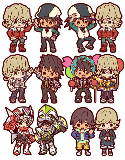 Kaburagi T Kotetsu, etc. Tiger & Bunny Buddycolle Rubber Mascot All 6 Types Set Key Ring [USED]