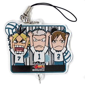 Haikyu!! Date Technical High School Connecting Acrylic Strap J-World Spring High School Preliminaries2 Limited Urikire Chuui! Sakanoshita Shoten Part-Time Job Taiken 2Star Prize Key Chain [USED]