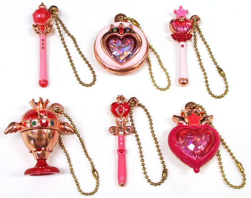 Cutie Moon Rod, etc. Sailor Moon Diecast Charms 2 Pink Antique Ver. All 6 Types Set Charm [USED]