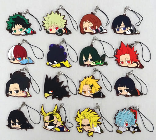 Katsuki Bakugo, etc. My Hero Academia Darun Rubber Strap Collection All 16 Types Set Key Chain [USED]