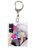 Gintoki Sakata Gintama Acrylic Keychain Great Gintama Exhibition Wipe Your Ass Before You Get Paid Limited Key Chain [USED]