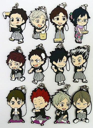 Koushi Sugawara, etc. Haikyu!! Ichiban Kuji Haikyu Shinen!! Ore ni Fuku Motte Koooi!!! 3rd Grade Rubber Strap Kyun Chara Illustrations Prize I All 12 Types Set Key Chain [USED]