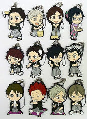 Koushi Sugawara, etc. Haikyu!! Ichiban Kuji Haikyu Shinen!! Ore ni Fuku Motte Koooi!!! 3rd Grade Rubber Strap Kyun Chara Illustrations Prize I All 12 Types Set Key Chain [USED]