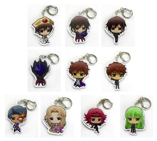 Lelouch, etc. Code Geass: Lelouch of the Rebellion Acrylic Key Chain Collection Kiseki no Anniversary Limited All 10 Types Set Key Chain [USED]
