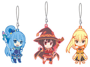 Aqua Megumin Darkness KonoSuba: God's Blessing on This Wonderful World! 2 Nendoroid Plus Rubber Strap Set Set of 3 Key Chain [USED]