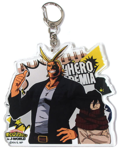 My Hero Academia All Might Shota Aizawa Pair Acrylic Keychains J-World Tokyo Limited Keychains [USED]