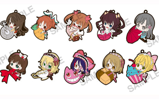 Uzuki Shimamura, etc. THE IDOLM@STER Cinderella Girls Pitacolle Rubber Charm Ver.Cute All 10 Types Set Key Chain [USED]