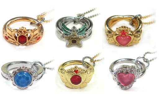 Sailor Moon Diecast Ring Charms All 6 Types Set Charm [USED]