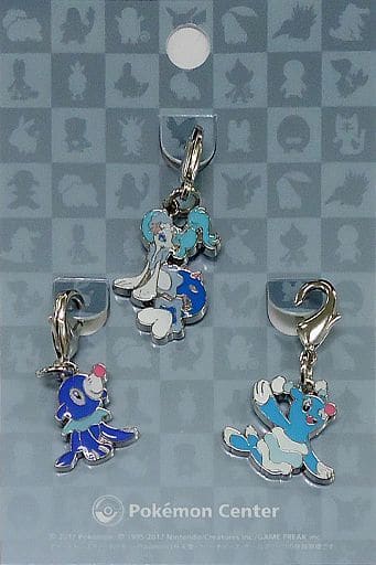 Popplio Brionne Primarina Pokemon National Pokedex Metal Charm Pokemon Center Limited Set of 3 Charm [USED]