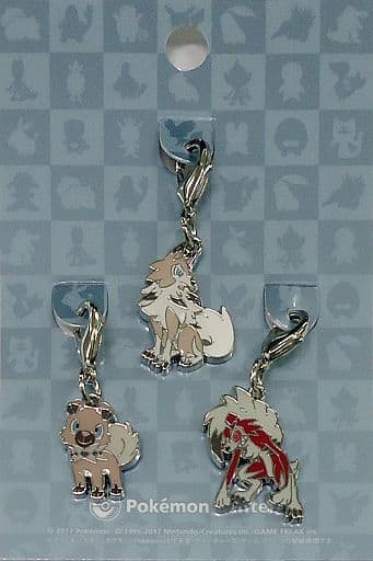 Rockruff Lycanroc Pokemon National Pokedex Metal Charm Pokemon Center Limited Set of 3 Charm [USED]
