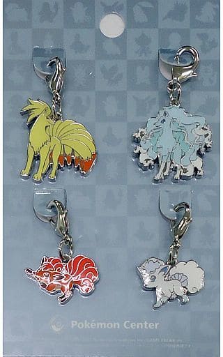 Vulpix, etc. Pokemon National Pokedex Metal Charm Pokemon Center Limited Set of 4 Charm [USED]