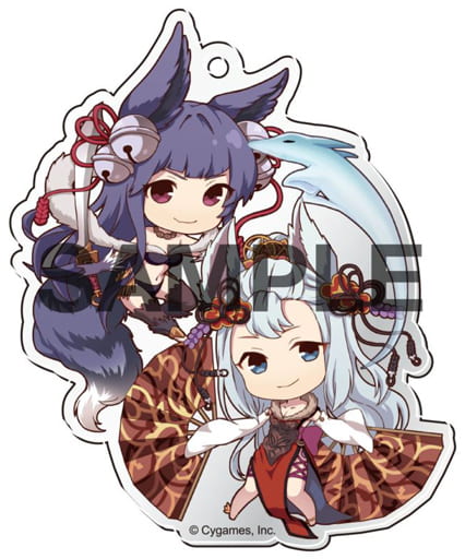 Yuel Societte GRANBLUE FANTASY Eformed Pon!tto Acrylic Ball Chain Group Ver. Key Ring [USED]