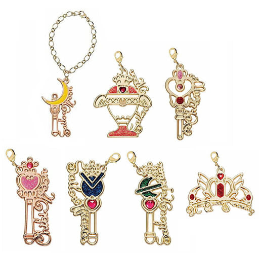 Moon Stick, etc. Sailor Moon Wire Art Charms All 7 Types Set Charm [USED]