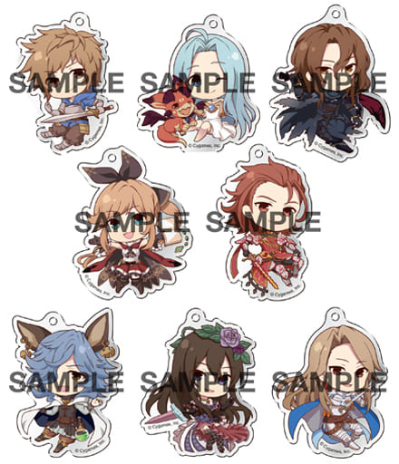 Katalina, etc. GRANBLUE FANTASY Eformed Pon!tto Acrylic Ball Chain Vol.1 All 8 Types Set Key Ring [USED]