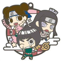 Lee Tenten Neji Hyuga Naruto: Shippuden Buddycolle Rubber Mascot Three Man Cell Dattebayo! Edition Key Ring [USED]