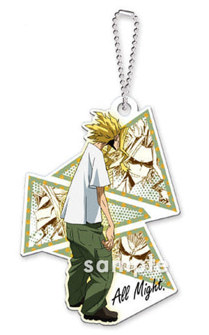 All Might My Hero Academia Chara Self Hero Back Keychain Key Chain [USED]