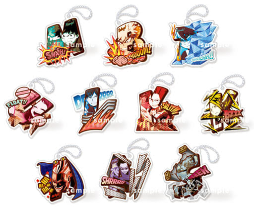 Izuku Midoriya, etc. My Hero Academia Acrylic Initial Keychain All 10 Types Set Key Chain [USED]