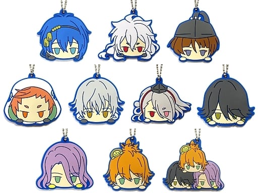 Mikazuki Munechika, etc. Touken Ranbu ONLINE Odango Series Rubber Mascot All 10 Types Set Key Chain [USED]