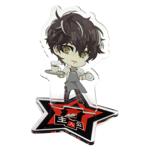 Persona 5 Protagonist Big Acrylic Stand Princess Cafe Limited Acrylic Stands [USED]