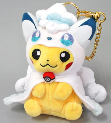 Pikachu in Alolan Vulpix Poncho Pokemon Mascot Pokemon Center Sapporo Reopening Commemoration Limited Edition Key Chain [USED]