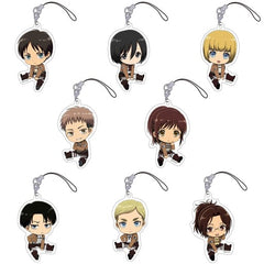 Mikasa Ackerman, etc. Attack on Titan Petanko Trading Acrylic Straps All 8 Types Set Key Chain [USED]