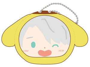 Victor Nikiforov Pompompurin Yuri!!! on Ice X Sanrio Characters Omanjuu Niginigi Mascot Key Ring [USED]