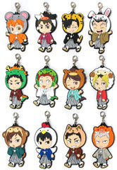 Shoyo Hinata, etc. Haikyu!! Ichiban Kuji Haikyu Shinen!! Ore ni Fuku Motte Koooi!!! Kyun Chara Illustrations Rubber Mascot Set Double Chance Campaign All 12 Types Set Key Ring [USED]