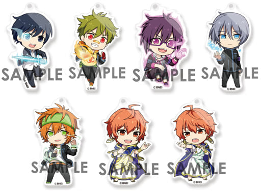 Yusuke Aoi, etc. THE IDOLM@STER SideM Eformed Kime!tto Acrylic Ball Chain Tears of The Twin Stars / Supernormal School Awakening the Last Resort All 7 Types Set Key Ring [USED]