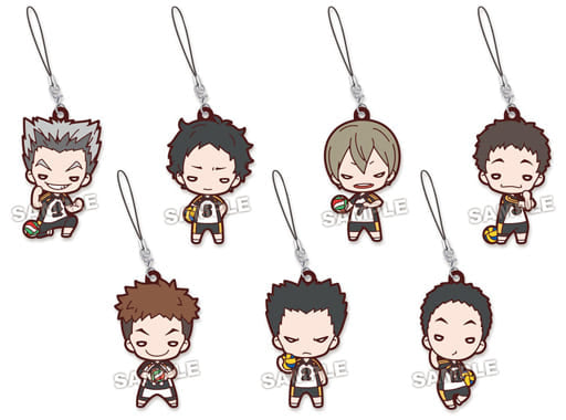 Kotaro Bokuto, etc. Haikyu!! Nitotan Fukuroudani Gakuen High School Uniform Rubber Mascot All 7 Types Set Key Chain [USED]