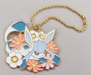 Glaceon Pokemon Ichiban Kuji Eievui & Flowers Design Charm Prize G Charm [USED]