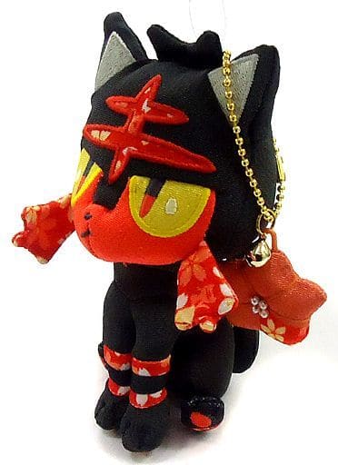 Litten Pokemon Crepe-Style Mascot Pokemon Center Limited Key Chain [USED]