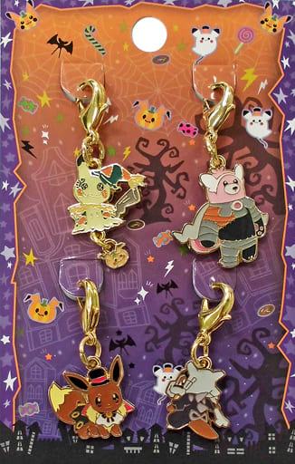 Pikachu, etc. Pokemon Metal Charm Set Pokemon Halloween Time Pokemon Center Limited Charm [USED]
