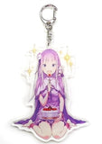 Emilia Newly Drawn by Shinichiro Otsuka Ver. Re:ZERO -Starting Life in Another World- Acrylic Key Chain Re:Zero kara Hajimeru Emilia no Tanjoubi Seikatsu 2017 in Shibuya Marui Limited Key Chain [USED]