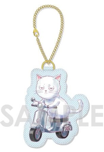 Buzz Scooter Gintama Gin Cat Series PU Leather Keychain Key Chain [USED]