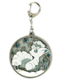 Alolan Vulpix Pokemon Rokon's Crystal Season Stained Glass Style Keychain Pokemon Center Limited Key Chain [USED]